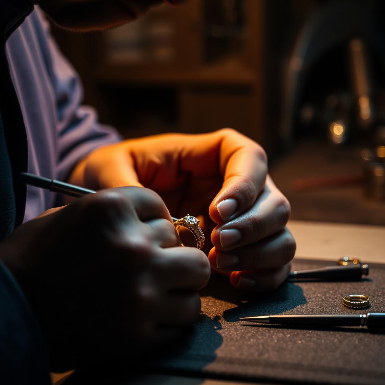 A Milvan master jeweler at the workbench